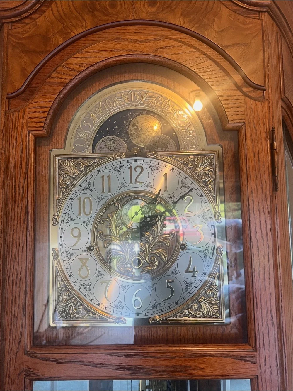 Ornate Wall Clock Dial in Gold and Silver Tones